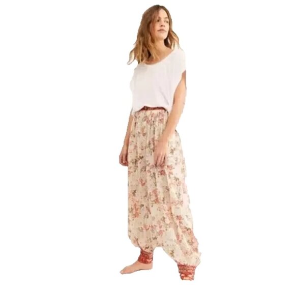 Free People Intimately Picnic Partay Pants Women Oversize XS Beige - Picture 3 of 14
